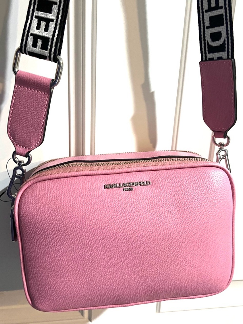 KARL LAGERFELD Paris Maybelle Light Pink Crossbody/Camera Bag in Blush NWT